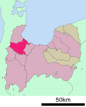 Lage Takaokas in der Präfektur