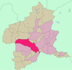 Lage Takasakis in der Präfektur