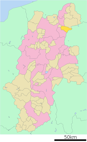 Lage Takayamas in der Präfektur