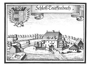Kupferstich des Schlosses Teufenbach von Michael Wening (1721)