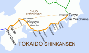 Strecke der Tōkaidō-Shinkansen