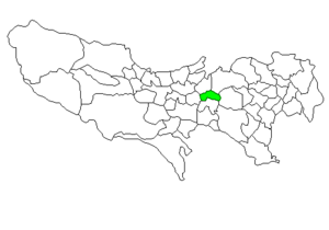 Lage Musashinos in der Präfektur