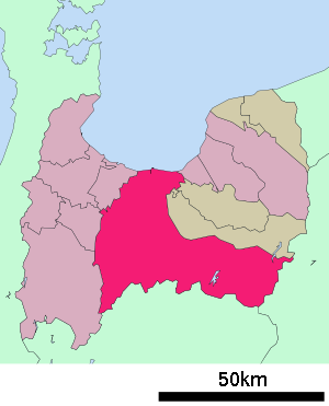Lage Toyamas in der Präfektur