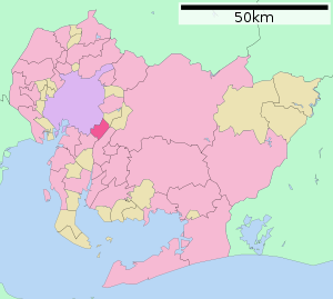 Lage Toyoakes in der Präfektur