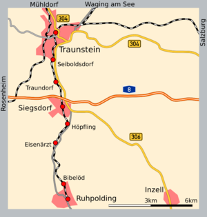 Strecke der Bahnstrecke Traunstein–Ruhpolding