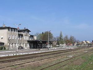 Der Bahnhof in Trzebiatów (Treptow (Rega))