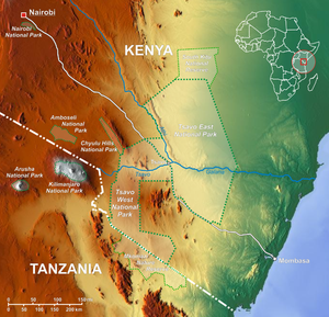 Lage des Arabuko Sokoke Nationalparks in Kenia