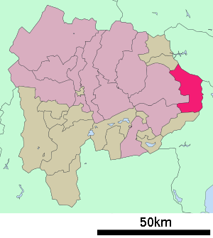Lage Uenoharas in der Präfektur