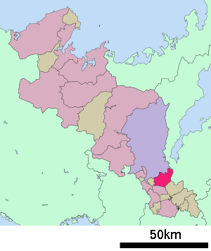 Lage Ujis in der Präfektur