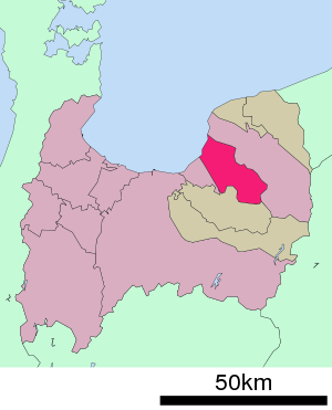Lage Uozus in der Präfektur