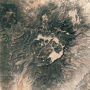 Valles-Caldera auf einer Aufnahme des Landsat-Satelliten der NASA
