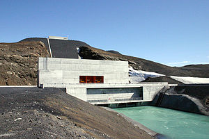 Vatnsfellsstöð, vom Unterwasser aus gesehen