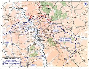 Karte der SchlachtSituation am 21. Februar 1916
