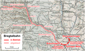 Strecke der Bregtalbahn