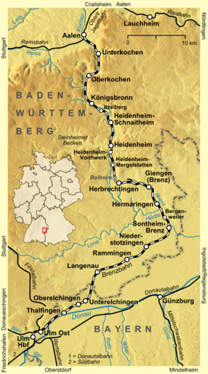 Strecke der Brenzbahn