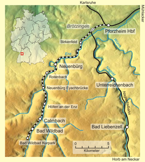 Strecke der Enztalbahn