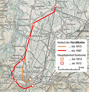 Strecke der Hardtbahn