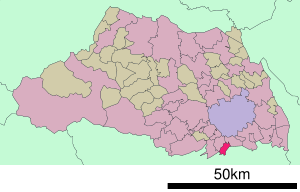 Lage Wakōs in der Präfektur