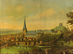Wassenberg mit Burg im frühen 19. Jh.