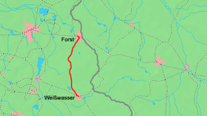 Strecke der Bahnstrecke Weißwasser–Forst