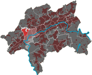 Lage des Quartiers Varresbeck im Stadtbezirk Elberfeld-West