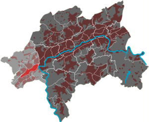 Lage des Quartiers Vohwinkel-Mitte im Stadtbezirk Vohwinkel