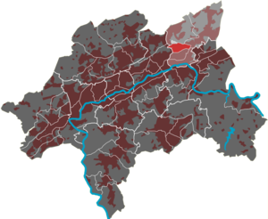 Lage des Quartiers Wichlinghausen-Nord im Stadtbezirk Oberbarmen