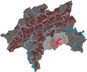 Lage des Quartiers Blombach-Lohsiepen im Stadtbezirk Ronsdorf