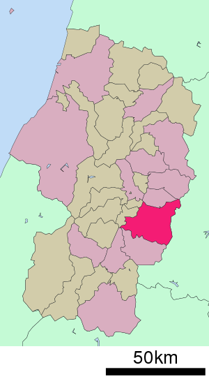 Lage Yamagatas in der Präfektur