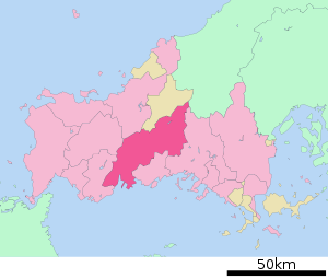 Lage Yamaguchis in der Präfektur