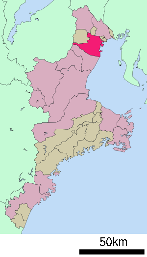 Lage Yokkaichis in der Präfektur