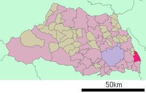 Lage Yoshikawas in der Präfektur