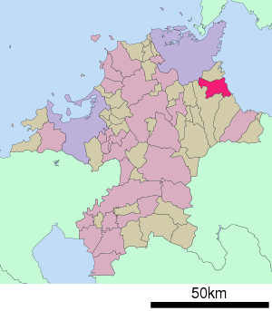 Lage Yukuhashis in der Präfektur