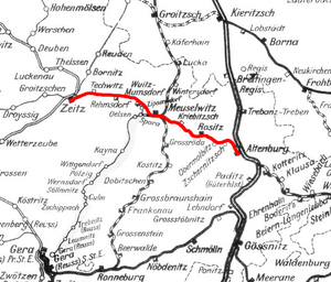 Strecke der Bahnstrecke Zeitz–Altenburg