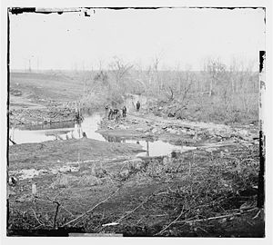 Zerstörte Steinbrücke über den Bull Run, Fotografie vom März 1862