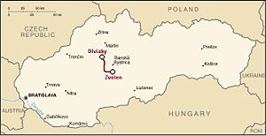 Strecke der Bahnstrecke Zvolen–Diviaky