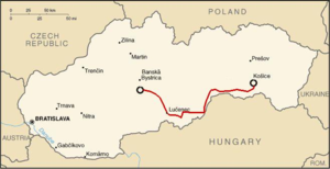 Strecke der Bahnstrecke Zvolen–Košice