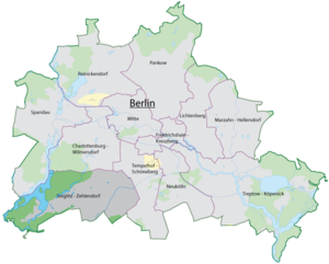 Lage des Bezirks Steglitz-Zehlendorf in Berlin