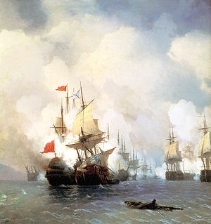 Seeschlacht von Çeşme von Iwan Aiwasowski