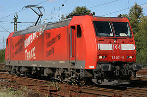 185 001-5 bei der Einfahrt in den Rangierbahnhof Köln-Gremberg