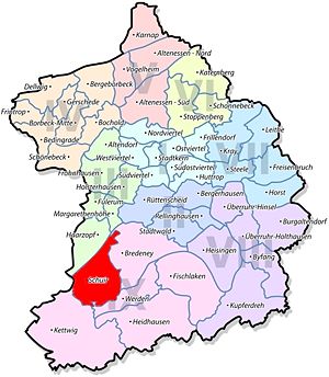 Lage von Schuir im Stadtbezirk IX Werden/Kettwig/Bredeney
