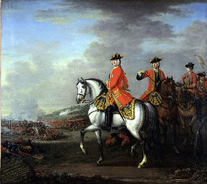 König Georg II. von Großbritannien während der Schlacht bei Dettingen