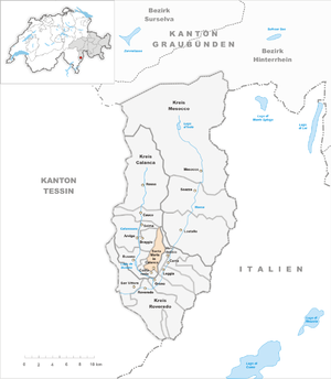 Karte von Santa Maria in Calanca