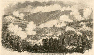 Kampf um eine Redoute in der Schlacht von Inkerman, Zeitgenössische Zeitungsillustration von 1855