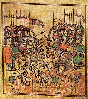 Darstellung der Schlacht aus dem 17. Jahrhundert