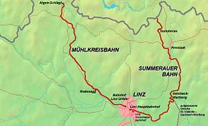 Strecke der Summerauer Bahn