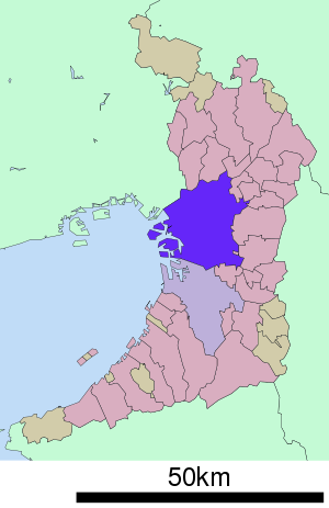 Lage Ōsakas in der Präfektur