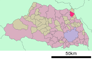 Lage Ōtones in der Präfektur