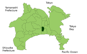 Lage Samukawas in der Präfektur