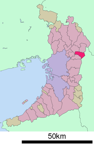 Lage Shijōnawates in der Präfektur